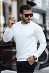 Slim Fit Sweatshirt BEYAZ