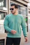 Erkek Oversize Sweatshirt SU YEŞİLİ