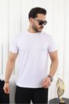 Şerit Detaylı Baskılı T-Shirt BEYAZ